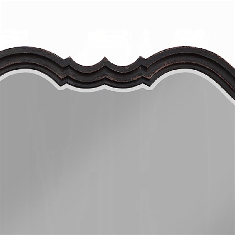 Chery Dresser Mirror-39x46 Beveled Edges and Classic Black Wood Frame