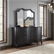 Chery Dresser Mirror-39x46 Beveled Edges and Classic Black Wood Frame