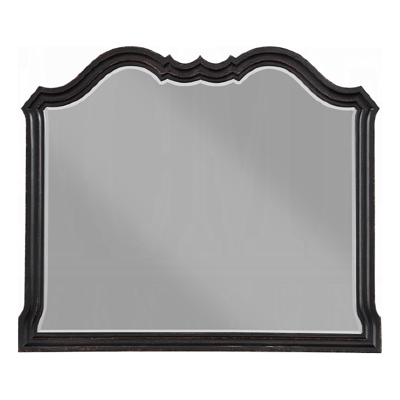 Chery Dresser Mirror-39x46 Beveled Edges and Classic Black Wood Frame