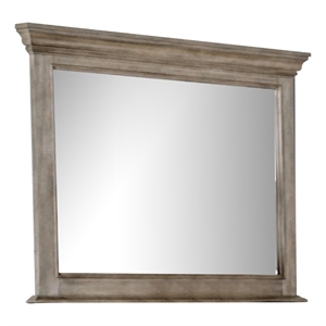 Zea Vanity Dresser Mirror-Elegant Crown Moldings in Aged Oak Brown