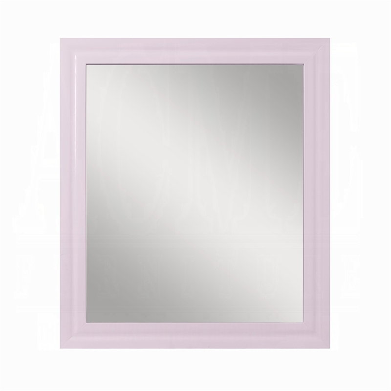Tyra Accent Dresser Mirror-Sleek Square Wood Frame-34x39 Glossy Pink