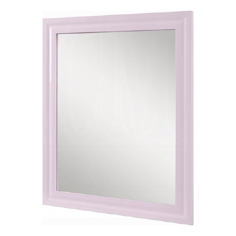 Tyra Accent Dresser Mirror-Sleek Square Wood Frame-34x39 Glossy Pink