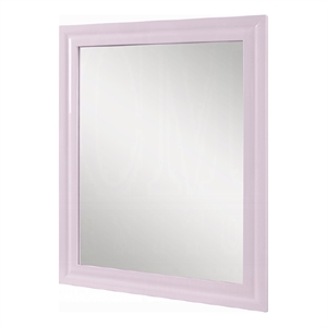 Tyra Accent Dresser Mirror-Sleek Square Wood Frame-34x39 Glossy Pink
