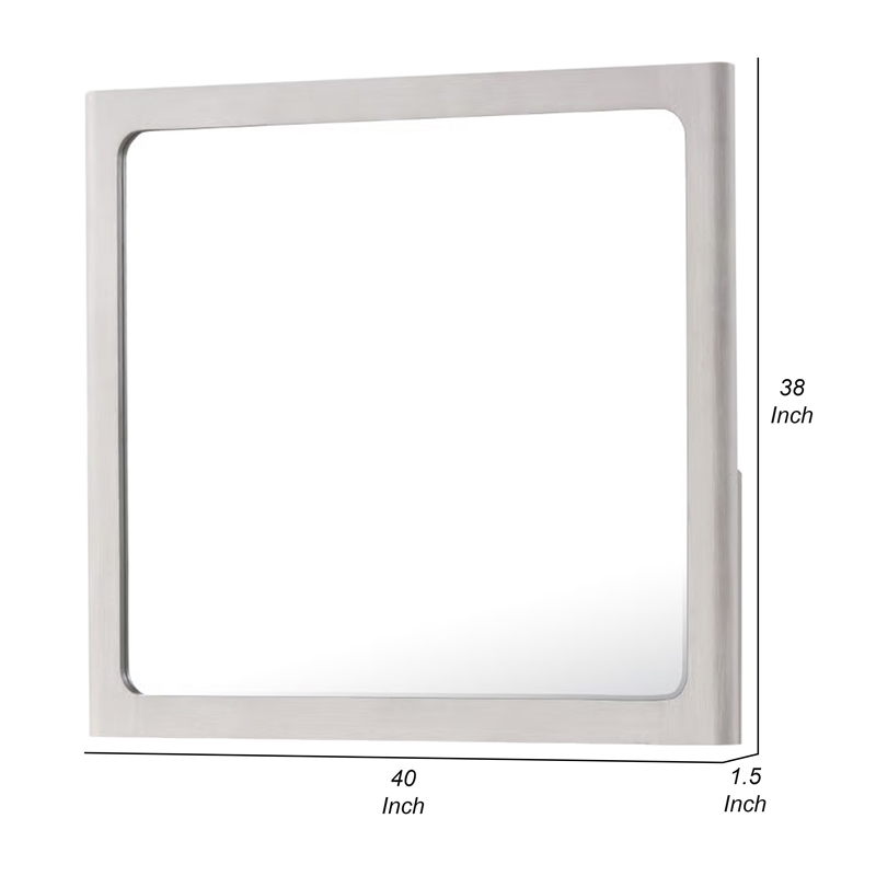 Thorne Dresser Mirror-40 Inch White Oak Rubberwood-Beveled Edge