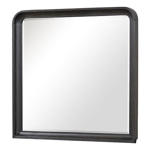 Osko 42 Inch Dresser Mirror-Rounded Edges-Black Poplar Wood