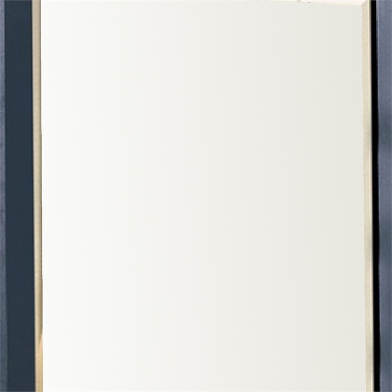 Tela 36 Inch Dresser Mirror-Blue Pinewood Frame-Dark Brown Top