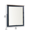 Tela 36 Inch Dresser Mirror-Blue Pinewood Frame-Dark Brown Top