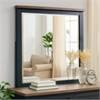 Tela 36 Inch Dresser Mirror-Blue Pinewood Frame-Dark Brown Top