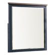 Tela 36 Inch Dresser Mirror-Blue Pinewood Frame-Dark Brown Top