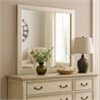 Hyao Dresser Mirror-White Wash Veneer-38 Inch Square Frame