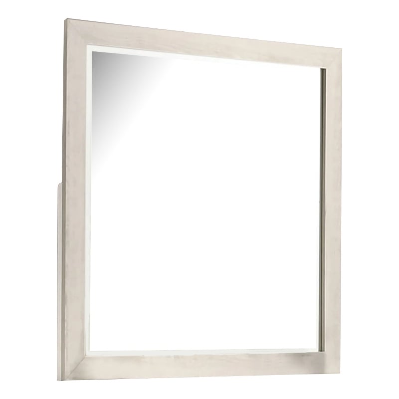 Hyao Dresser Mirror-White Wash Veneer-38 Inch Square Frame