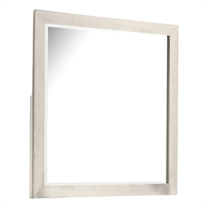 Hyao Dresser Mirror-White Wash Veneer-38 Inch Square Frame