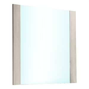 Nomi Dresser Mirror-44 Inch White Wash Rectangular Wood Frame