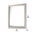 Miot Dresser Mirror-39 Inch Square Wood Frame-White Wash