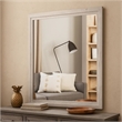 Miot Dresser Mirror-39 Inch Square Wood Frame-White Wash