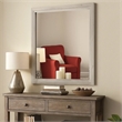 Miot Dresser Mirror-39 Inch Square Wood Frame-White Wash