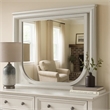 Dima Dresser Mirror-38 Inch-White Rubberwood-Embossed Panels w LED