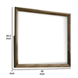 Rouk Dresser Mirror-Walnut Brown Solid Wood-Rectangular 45 Inch Frame