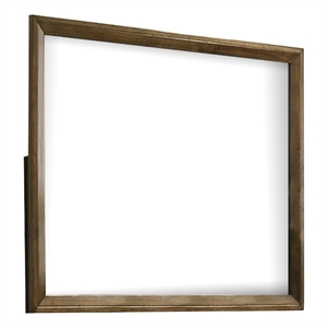 Rouk Dresser Mirror-Walnut Brown Solid Wood-Rectangular 45 Inch Frame