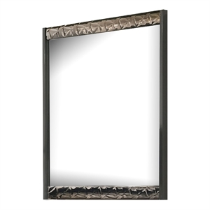 Zara 36x40 Dresser Mirror-Rectangular-Chrome Geo Molding-Ash Gray