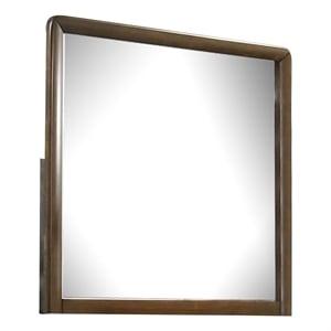 Cair Dresser Mirror-32 Inch Rectangular Frame-Round Edges-Brown Wood