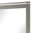 Gema Dresser Mirror-38 Inch Light Gray Wood-Reeded Design-Silver Accents