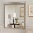 Gema Dresser Mirror-38 Inch Light Gray Wood-Reeded Design-Silver Accents