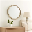 Fea Dresser Mirror-Natural Oak Brown Solid Wood-Scallop Edges-40x47