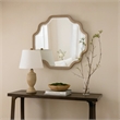 Fea Dresser Mirror-Natural Oak Brown Solid Wood-Scallop Edges-40x47