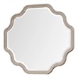 Fea Dresser Mirror-Natural Oak Brown Solid Wood-Scallop Edges-40x47