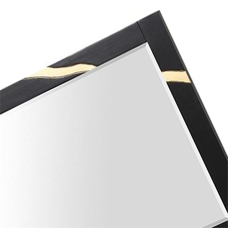 Goldie Dresser Mirror-Beveled Glass-Gold and Black Solid Wood-35x52