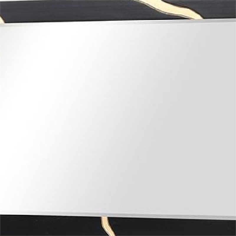 Goldie Dresser Mirror-Beveled Glass-Gold and Black Solid Wood-35x52