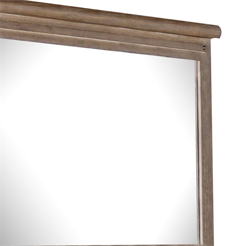 Merry Dresser Mirror-Brown Solid Wood-Rectangular 36x49 Frame