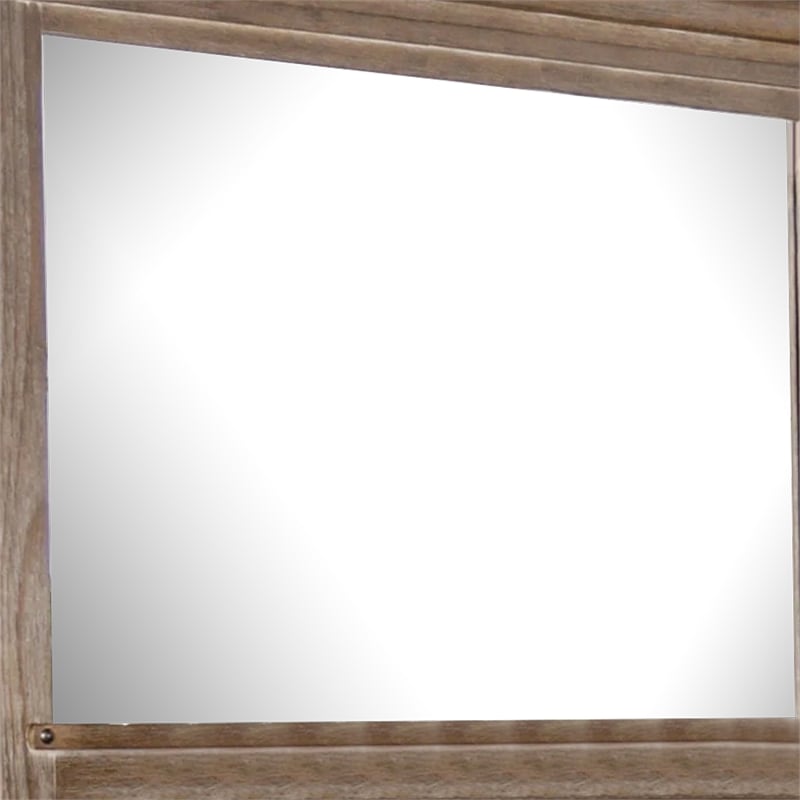 Merry Dresser Mirror-Brown Solid Wood-Rectangular 36x49 Frame