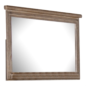 Merry Dresser Mirror-Brown Solid Wood-Rectangular 36x49 Frame
