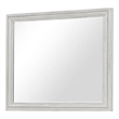 Basil Dresser Mirror-Beveled Glass-38x44 Rustic White Solid Wood Frame