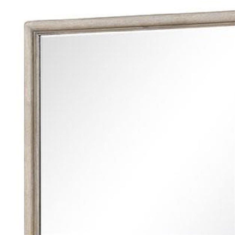 Myna Dresser Mirror-Beveled Glass-Oak Brown Solid Wood-34x45