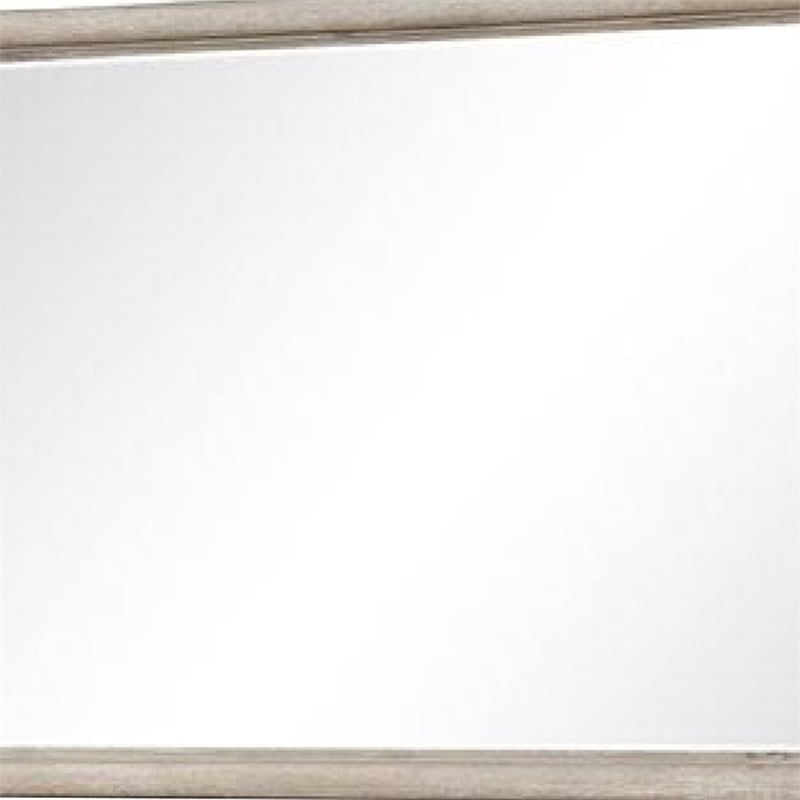 Myna Dresser Mirror-Beveled Glass-Oak Brown Solid Wood-34x45