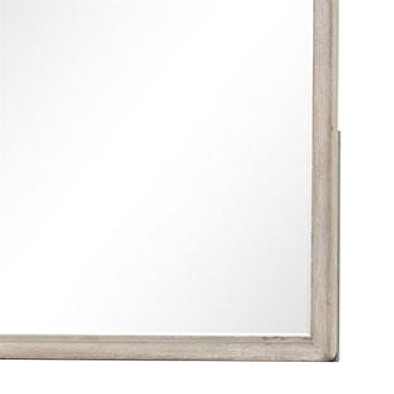 Myna Dresser Mirror-Beveled Glass-Oak Brown Solid Wood-34x45