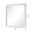 Toi Dresser Mirror-Beveled Glass-Antique White Finished Solid Wood-38 Inch