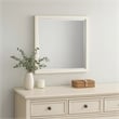 Toi Dresser Mirror-Beveled Glass-Antique White Finished Solid Wood-38 Inch