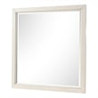 Toi Dresser Mirror-Beveled Glass-Antique White Finished Solid Wood-38 Inch