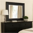 Ashen Dresser Mirror-Black Solid Wood-Rectangular Silhouette-40x46