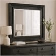 Ashen Dresser Mirror-Black Solid Wood-Rectangular Silhouette-40x46