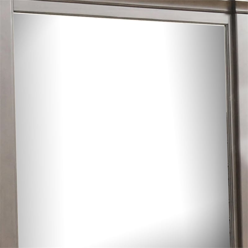 Huder Dresser Mirror-Beveled Glass-Dark Walnut Brown Wood-39x46