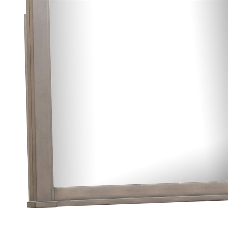 Huder Dresser Mirror-Beveled Glass-Dark Walnut Brown Wood-39x46
