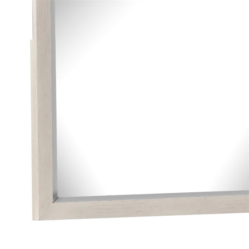 Kexa Dresser Mirror-Bevel Glass-Light Gray Solid Wood Frame-34x44