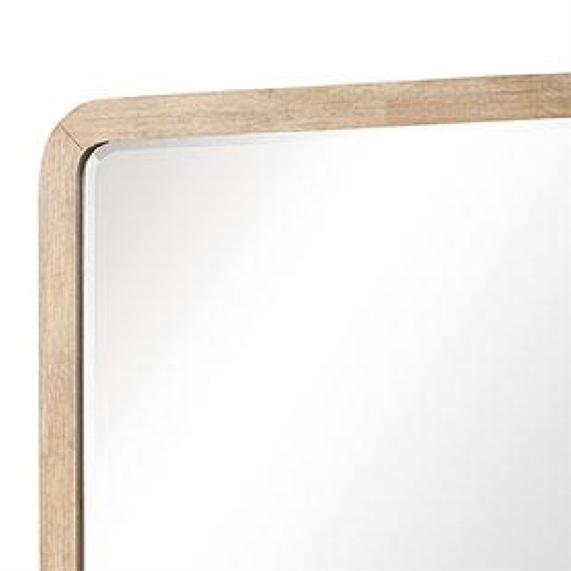 Rexa Dresser Mirror-Beveled Glass-Natural Brown Solid Wood-36x42