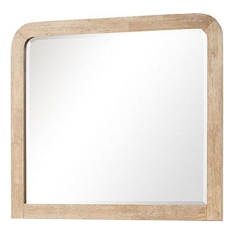 Rexa Dresser Mirror-Beveled Glass-Natural Brown Solid Wood-36x42