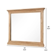 Lexa Dresser Mirror-Bevel Glass-Natural Oak Brown Solid Wood-38x44